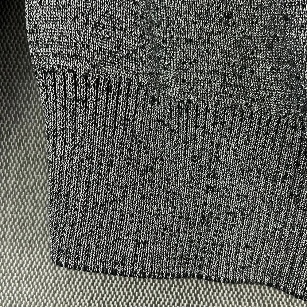 Forever 21 Cowl Neck Long Sleeve Cropped Silver Yarn Knit Sparkly Sweater Size M - Picture 5 of 8